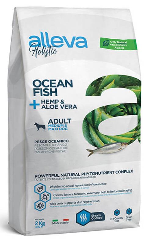 Беззерновой корм Alleva Holistic Adult Medium & Maxi для взрослых собак средних и крупных пород, океаническая рыба